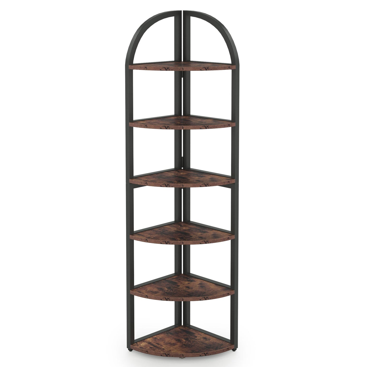 71.65" Tall 6 Tier Rustic Corner Shelf