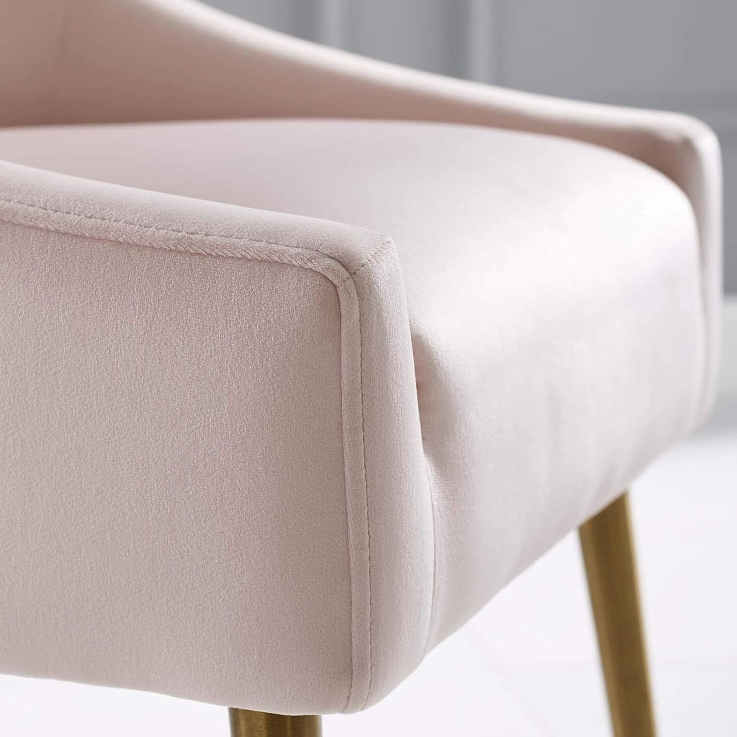 Pink Velvet Dining Chair With Gold Accents For Dining Room