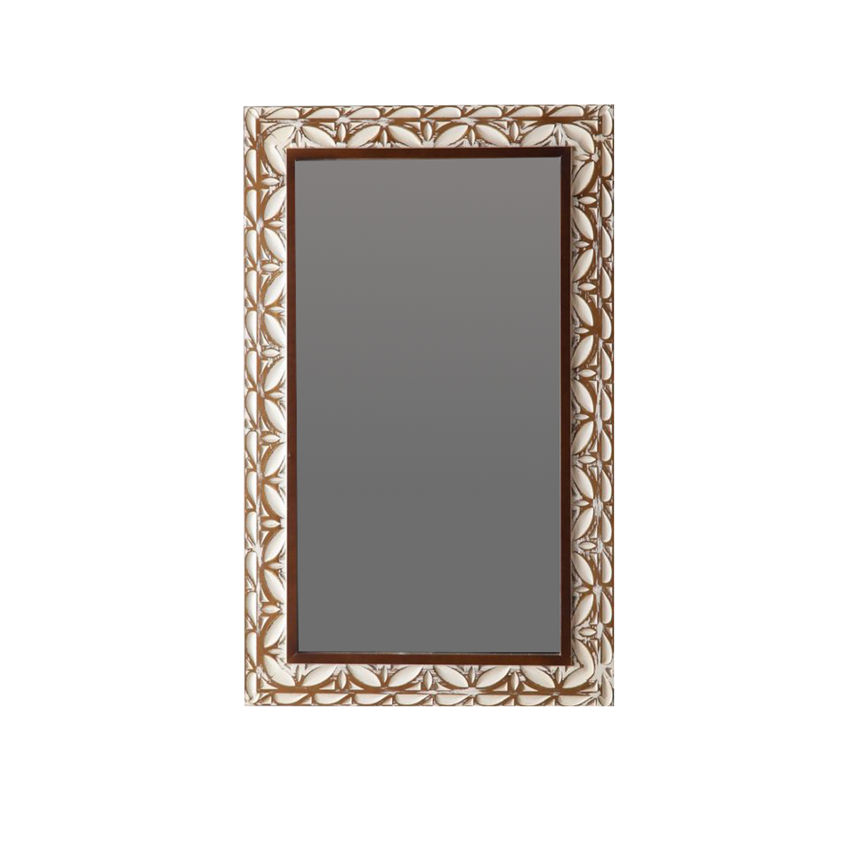29.13"×47.24" Rectangular Carved Leaf Wall Mirror