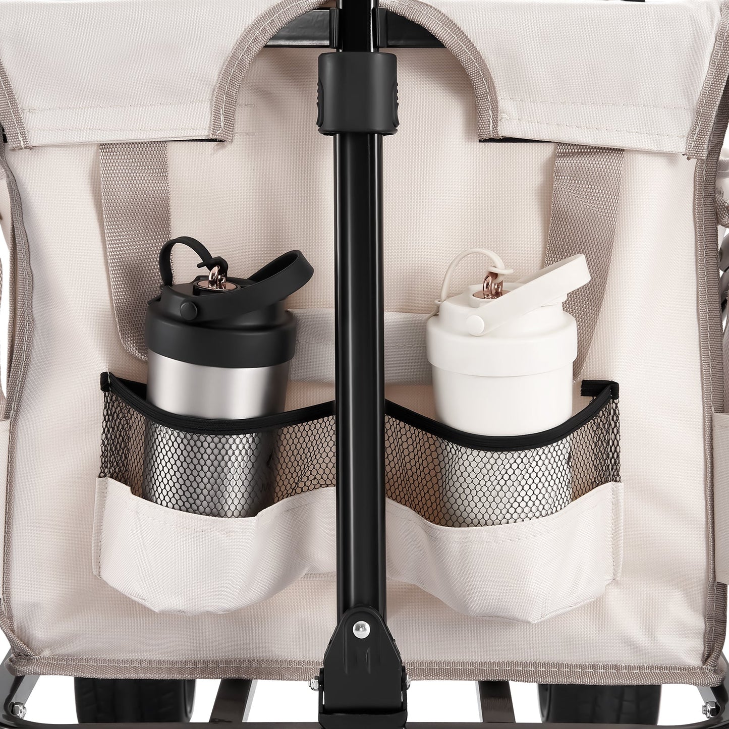 Foldable Wagon Cart Converts to Bench - 550lb Load & 220L Utility Wagon for Camp