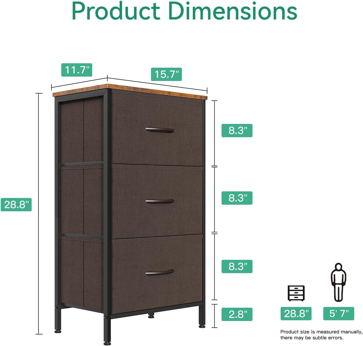 Small Brown Dresser With Three Drawers For Bedroom