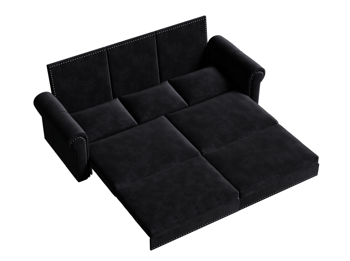 Chesterfield Sofa Bed – 3-in-1 Velvet Convertible Sleeper