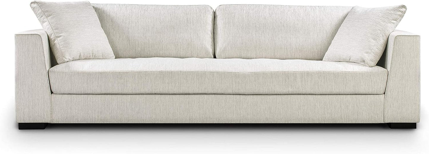 Capri Fabric Sofa Bright Ash Down Pillows Modern Living