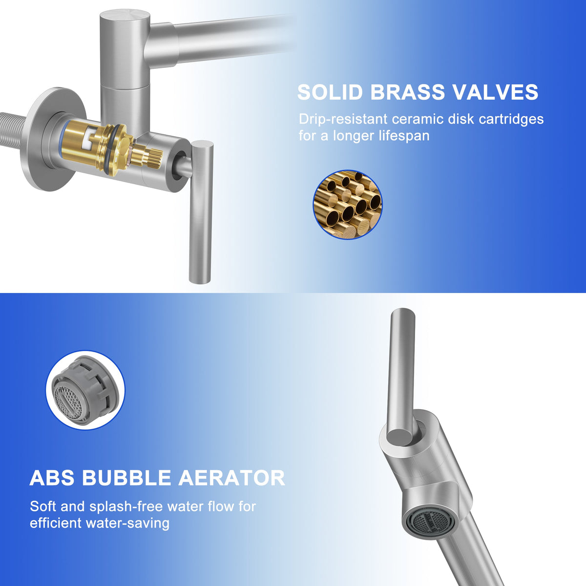 Pot Filler Faucet - Wall Mount Kitchen Sink Faucet