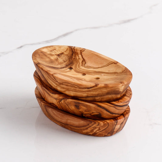 Handmade Olive Wood Soap Dish - Oval, Eco-Friendly & Elegant