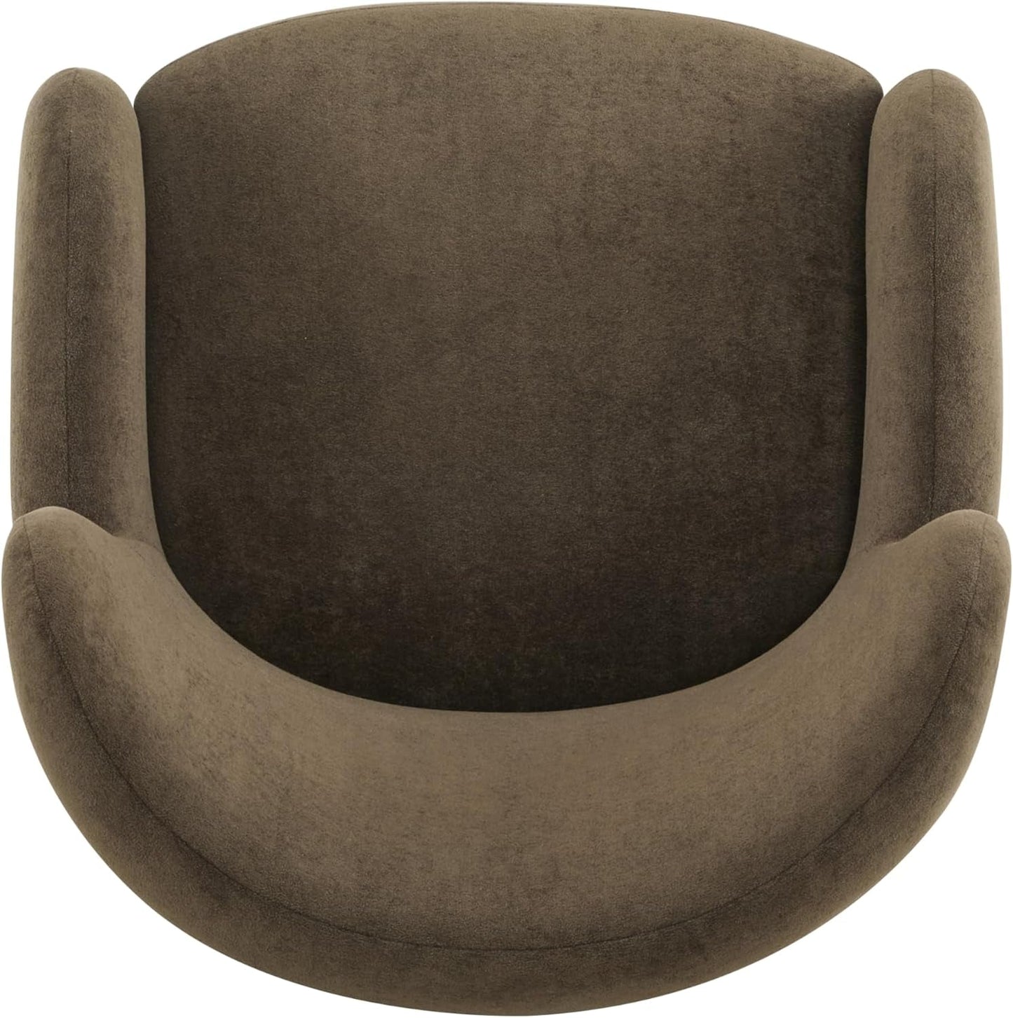 Brown Velvet Wingback Chair With Contoured Backrest