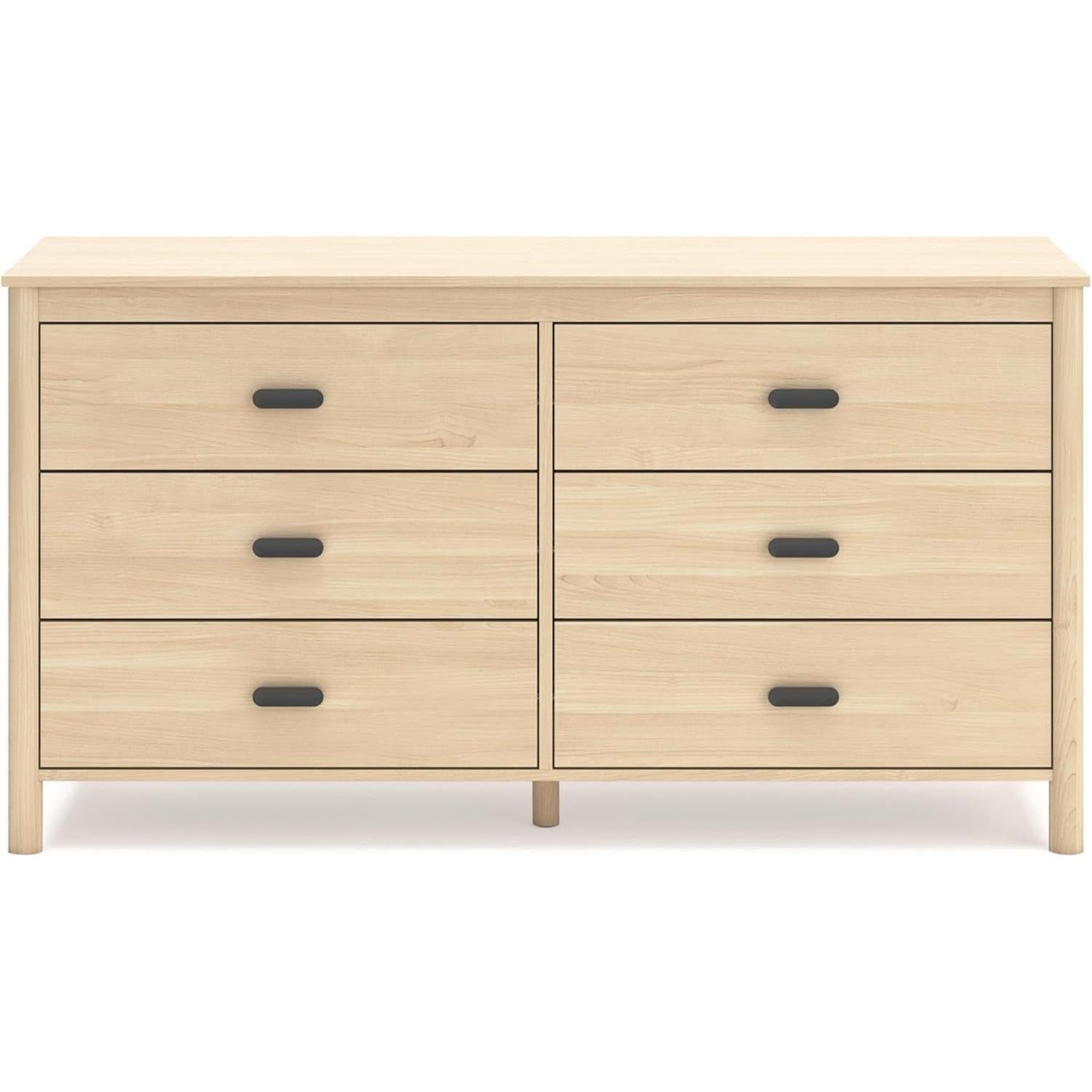 Light Brown Six Drawer Dresser For Bedroom Storage