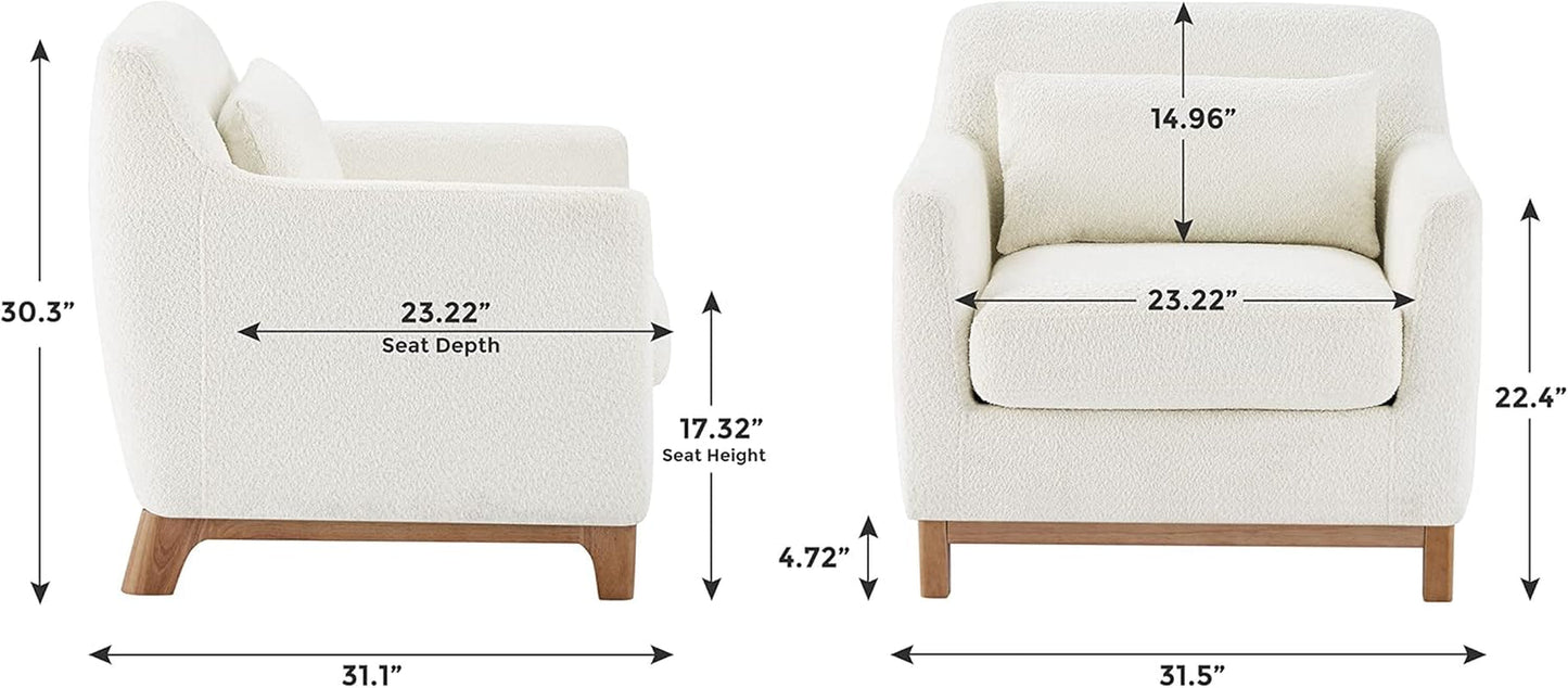 Luxurious Sherpa Oversized Accent Chair Camel Plush