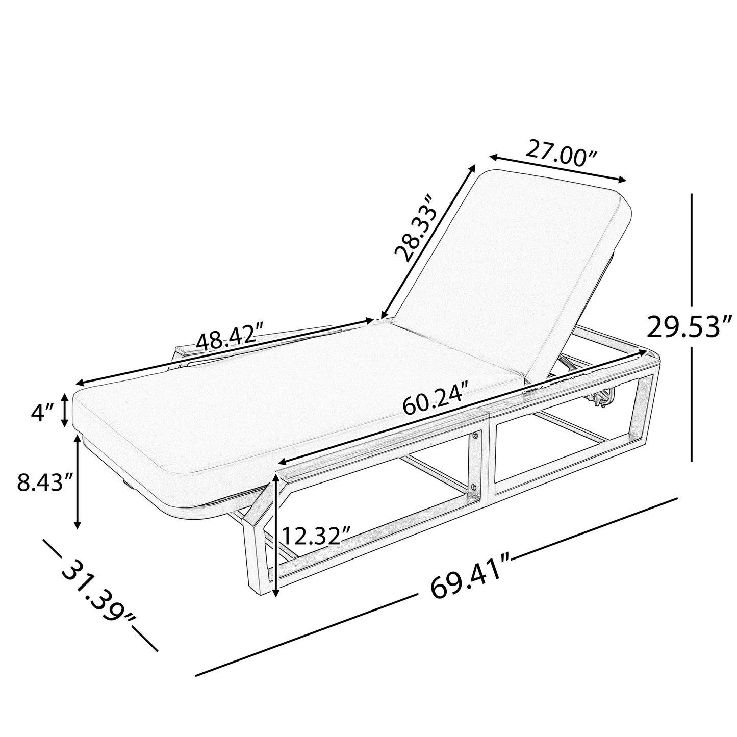 5-Piece Outdoor Chaise Lounge Set