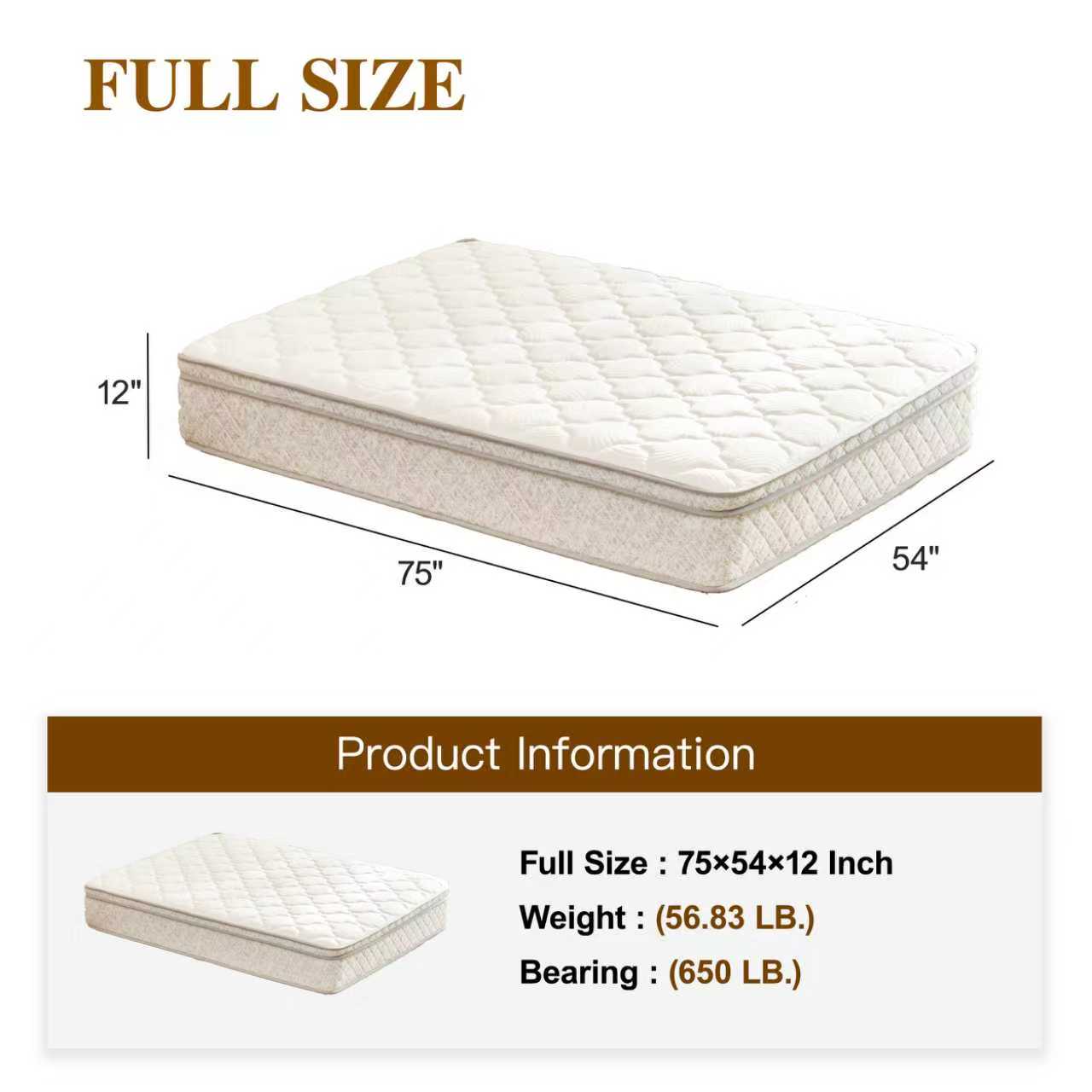 Full Size 12 Inch Hybrid Mattress