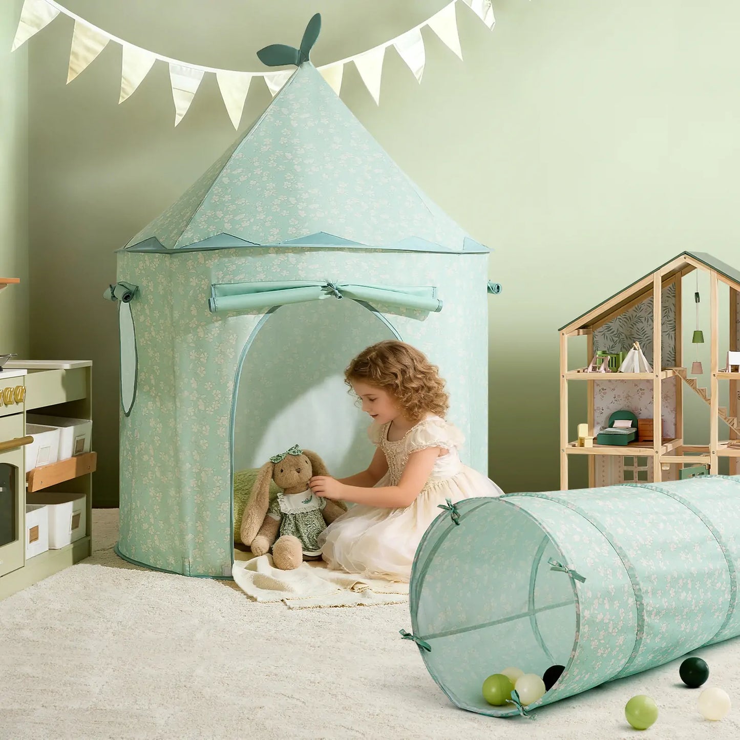 Tiny Land® Adventure Play Tunnel - Green