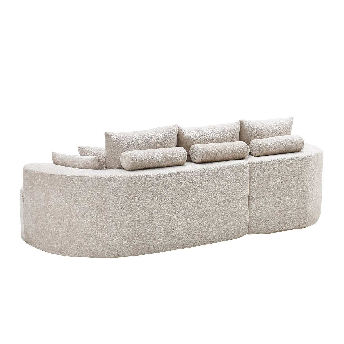 106 in. 2-Piece Fabric Cloud Curved Sectional Chenille Sofa - Silver Lining