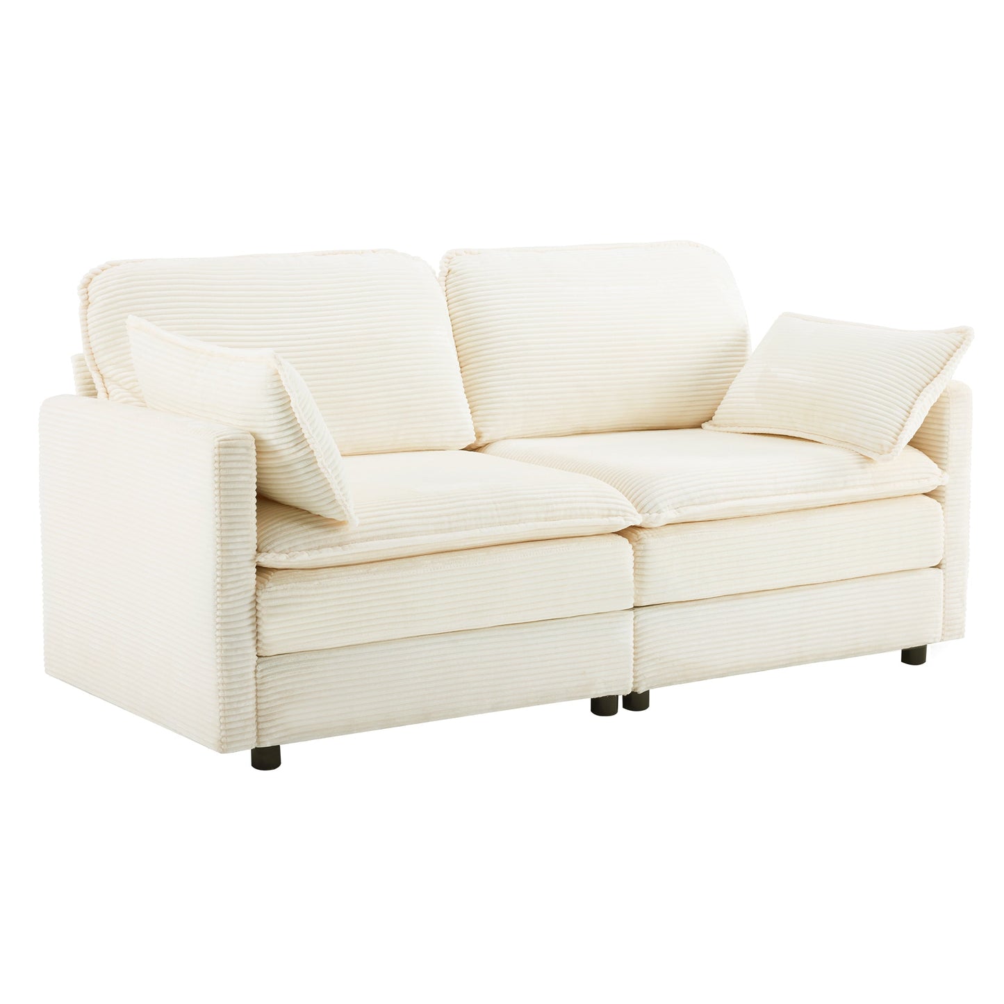 69" Plush Cloud Loveseat: Modular 2-Seater Sectional Sofa