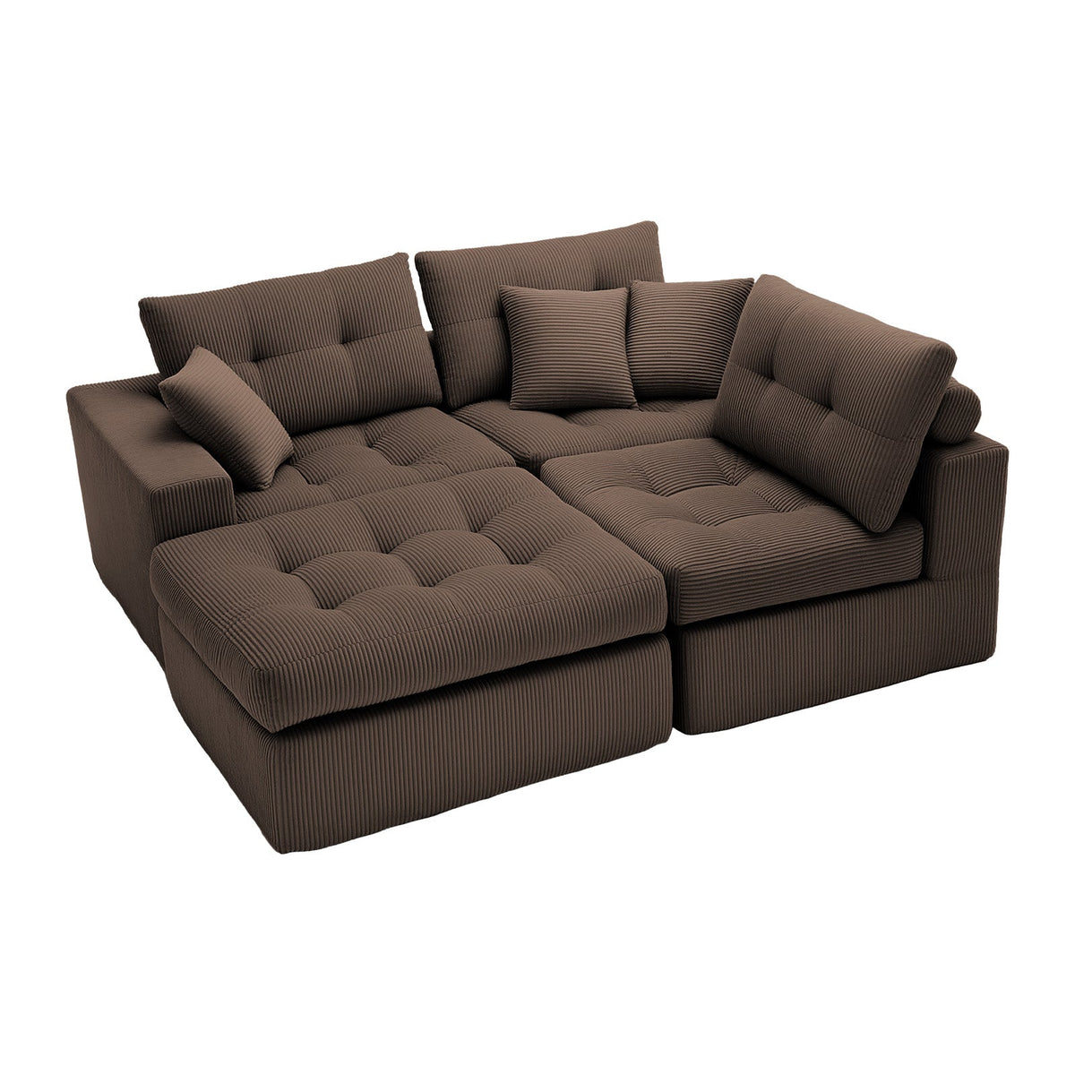 Corduroy Corner Chaise Compression Sofa Bed