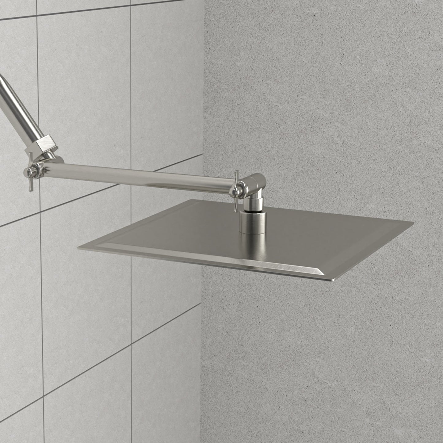 Rain Shower Head With Shower Arm (10 Inch Square, Brushed Nickel)