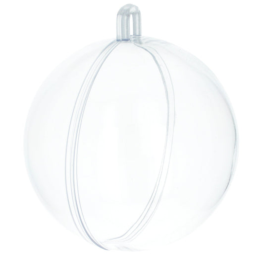 2.7-Inch Clear Plastic Fillable Christmas Ball Ornament for DIY Crafting