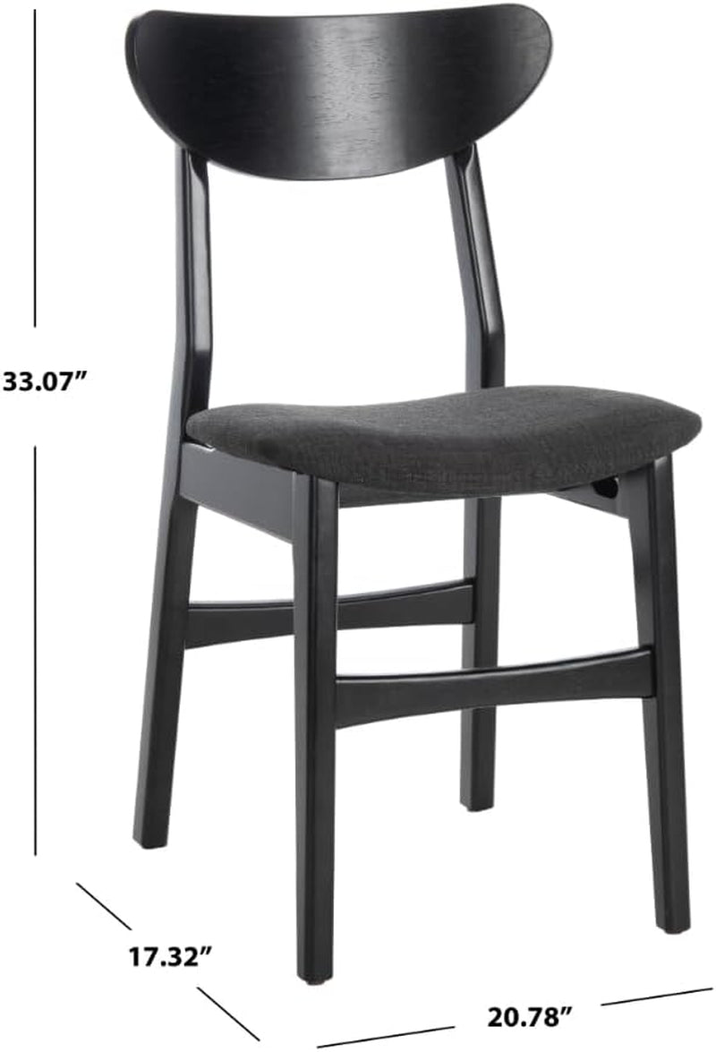 Home Lucca Retro Black Cushion Dining Chair Set Of 2 Wood