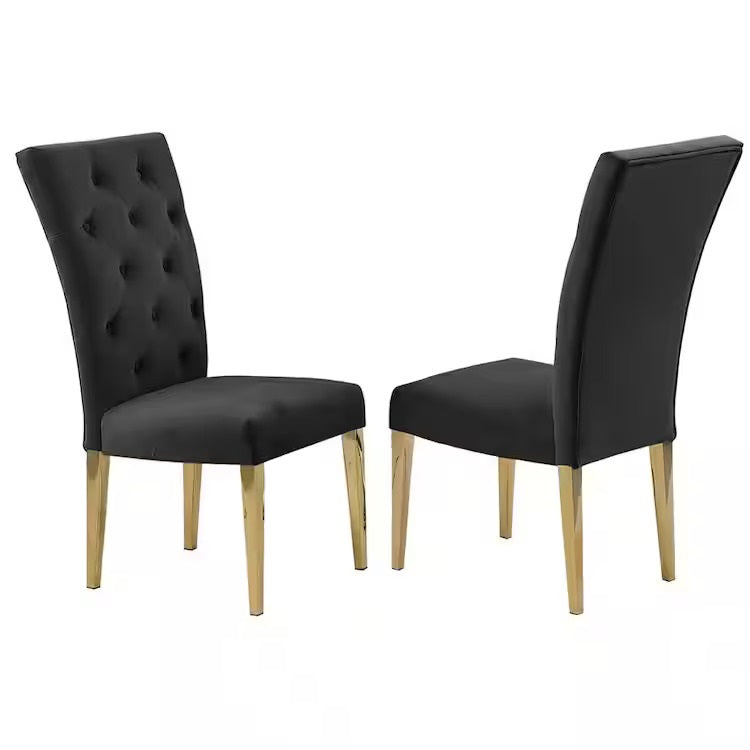 Modern Velvet Upholstered Dining Chair Set of 2