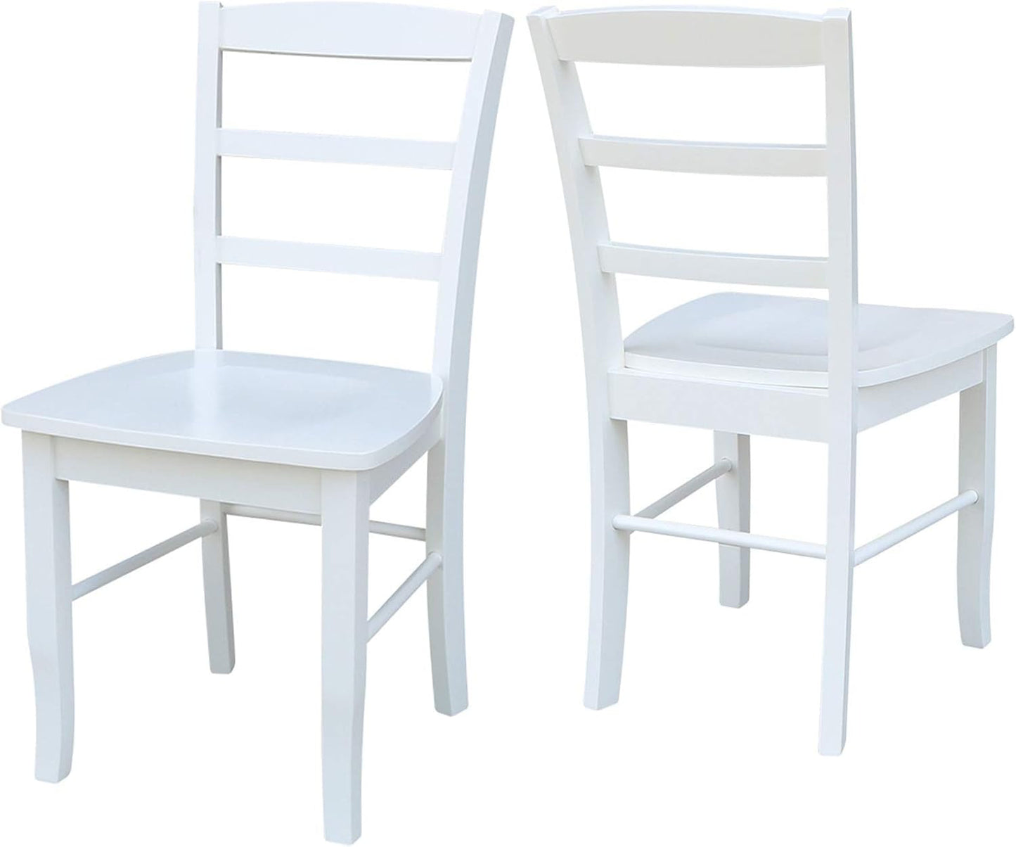 Madrid Ladderback Dining Chairs Set Of Two White Finish