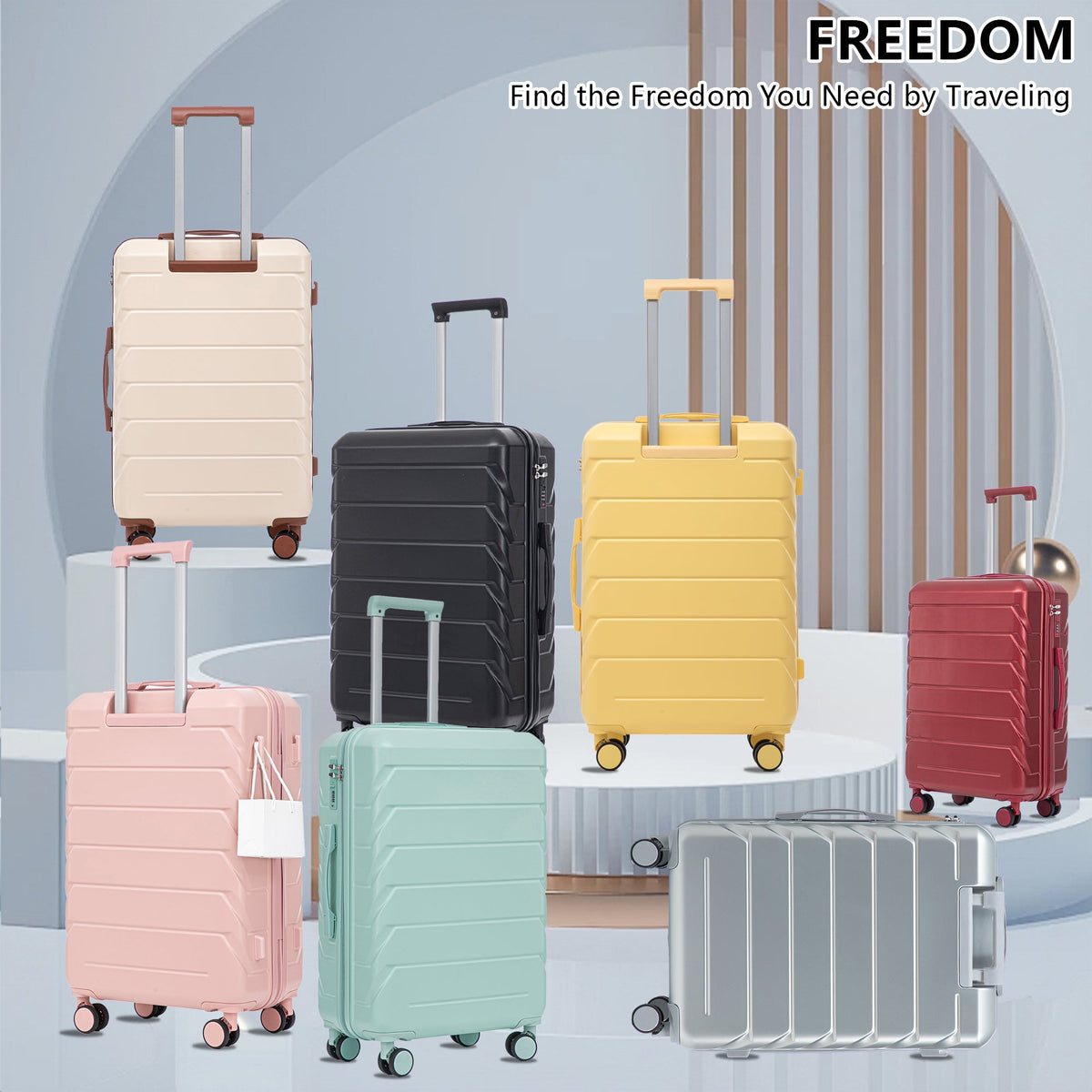 3 Piece ABS Spinner Wheel Luggage Set