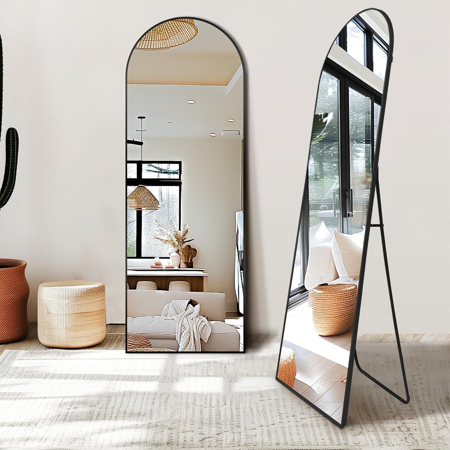 Arched Full Length Standing Mirror 56x20 Large Floor Mirror