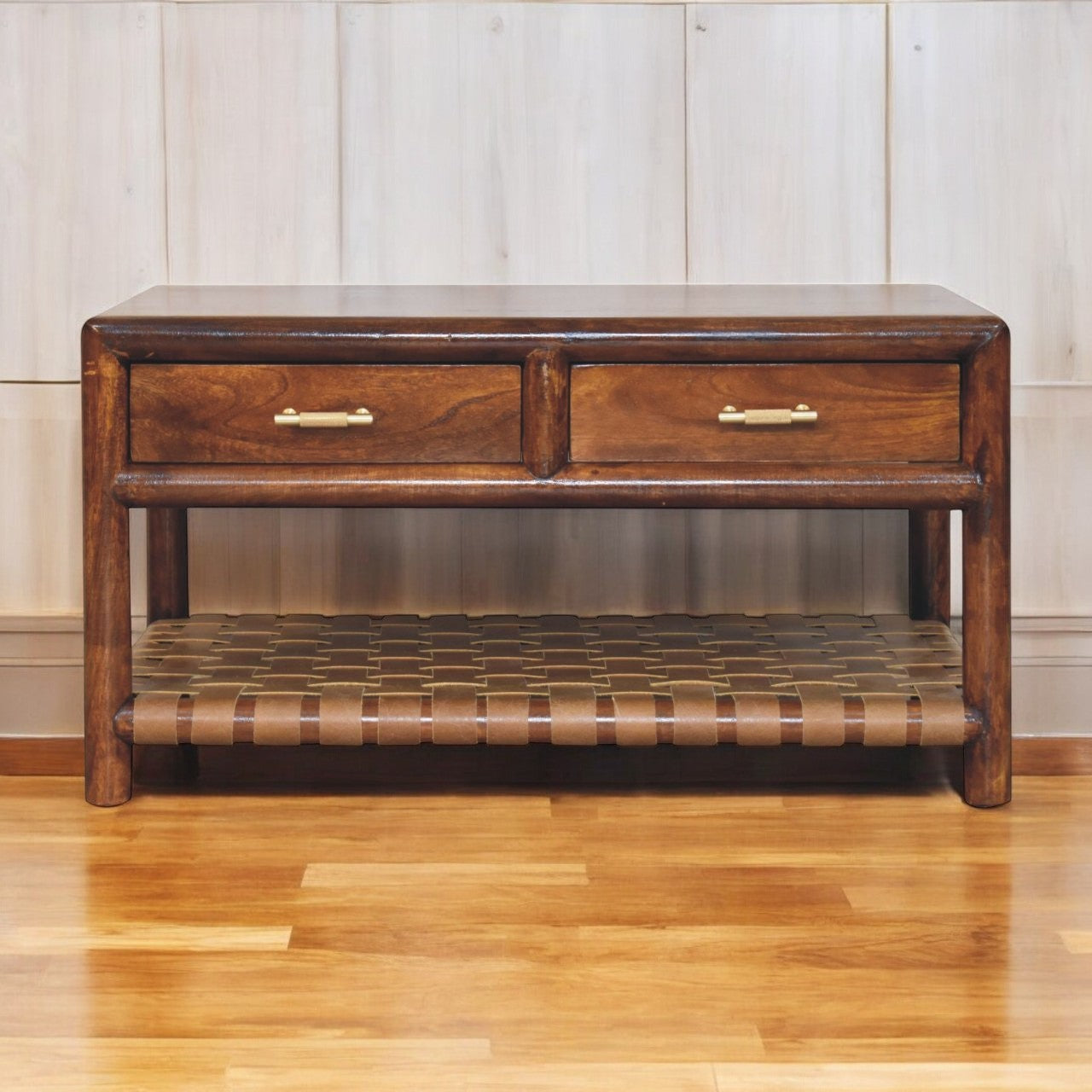 Regency Woven Console Table with 4 Drawers