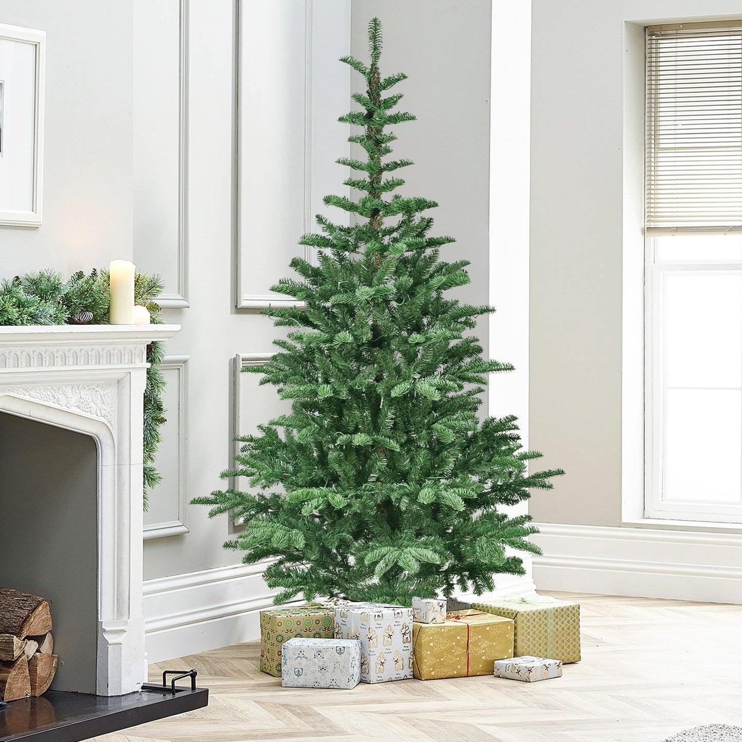 7ft Pre-Lit Christmas Tree with 400 Warm White LED Lights