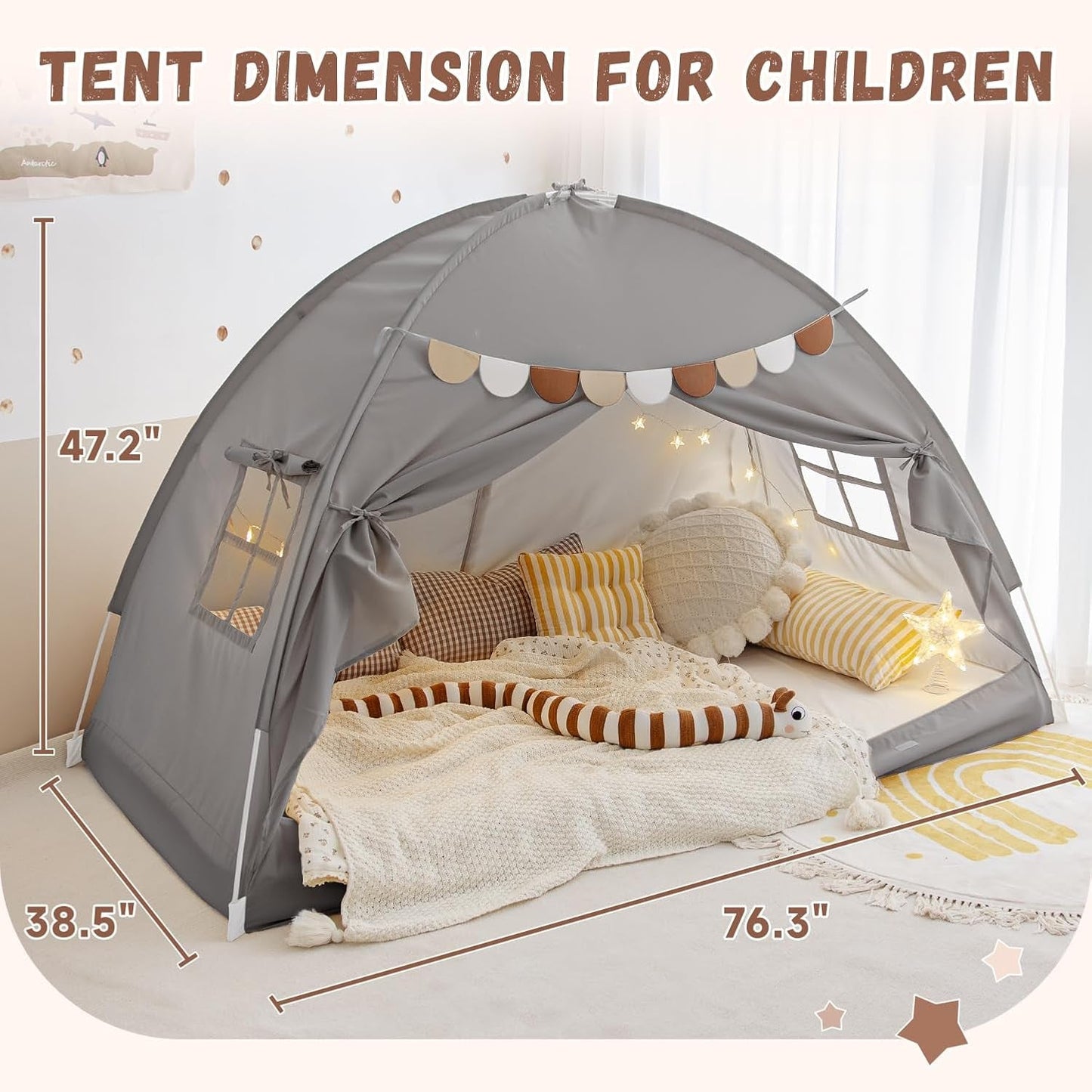 Twin Bed Tent Canopy Blackout Privacy PlayhouseKit