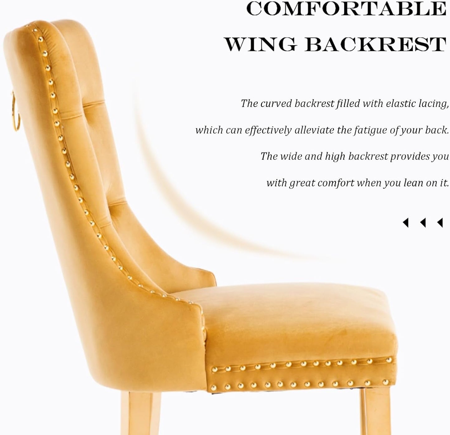 Velvet Tufted Dining Chair Set Of 2 With Nailhead Trim