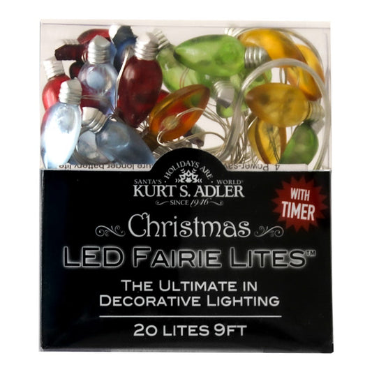 20 Light Battery-Operated C7 Bulb LED Fairy Lights - Multicolor