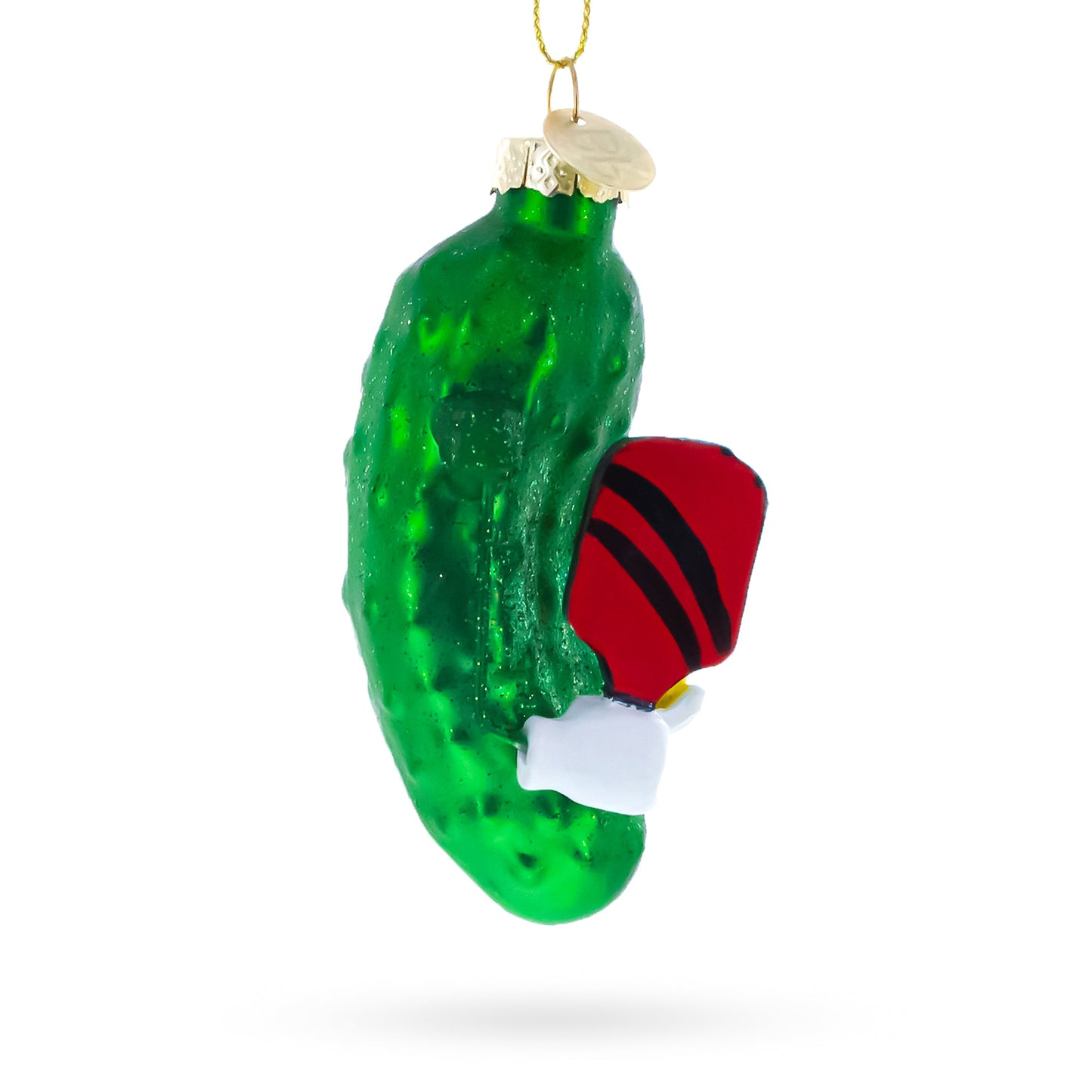 Pickle with Paddle Glass Christmas Ornament