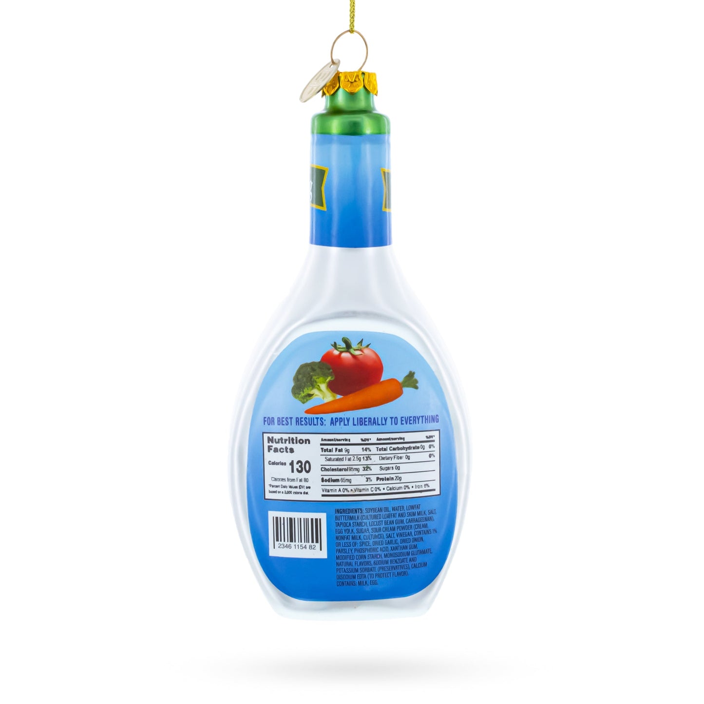 Ranch Dressing Bottle Glass Christmas Ornament