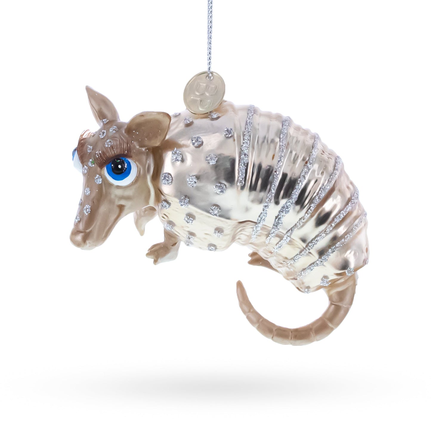 Armadillo Glass Christmas Ornament