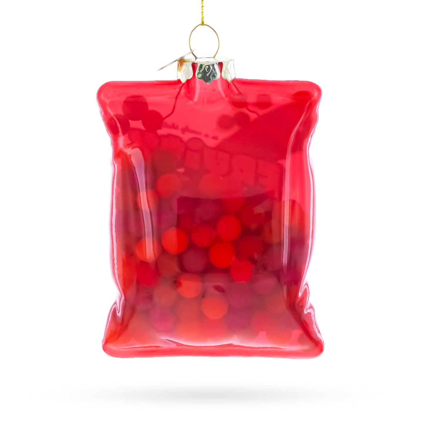 Fruity Chews Bag wth Multicolor Candy Glass Christmas Ornament
