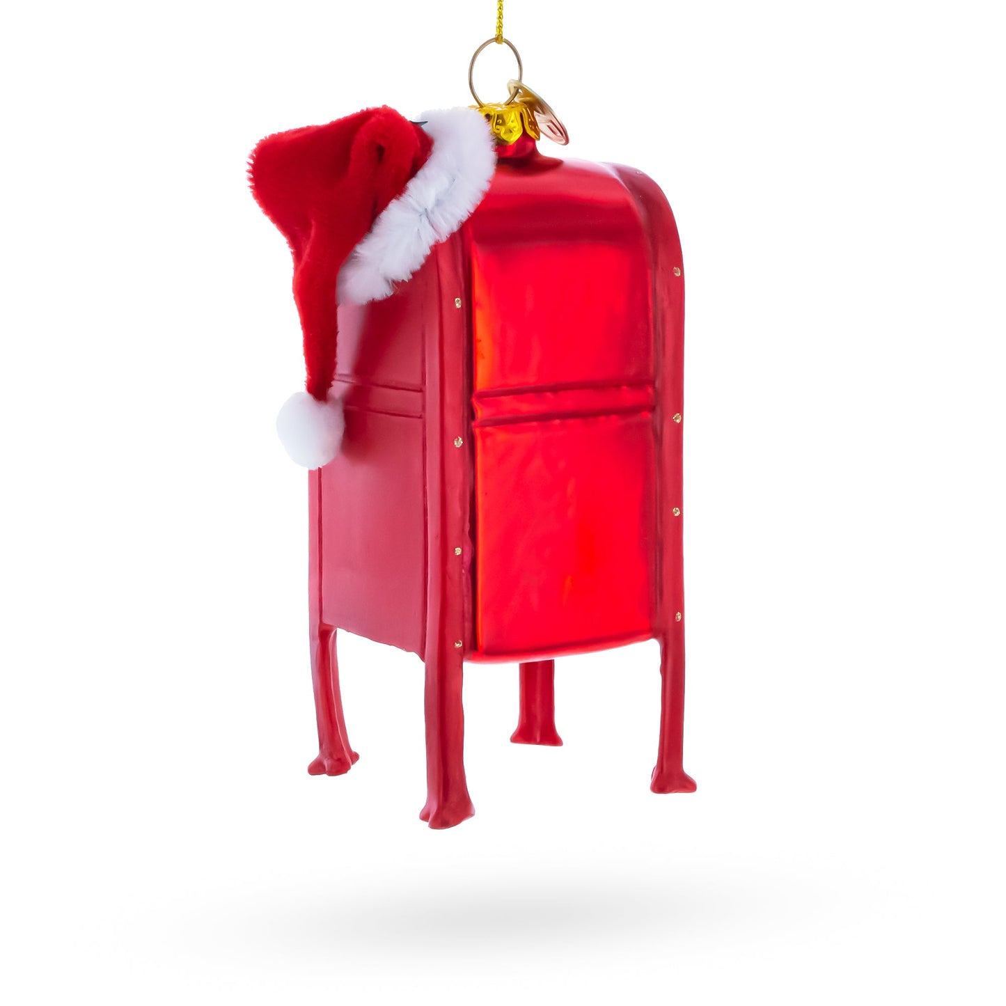 Letters to Santa Mailbox Glass Christmas Ornament