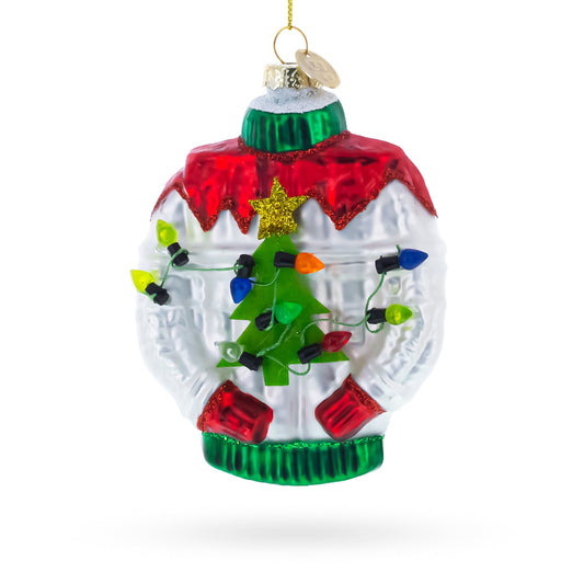 Ugly Christmas Sweater Glass Christmas Ornament