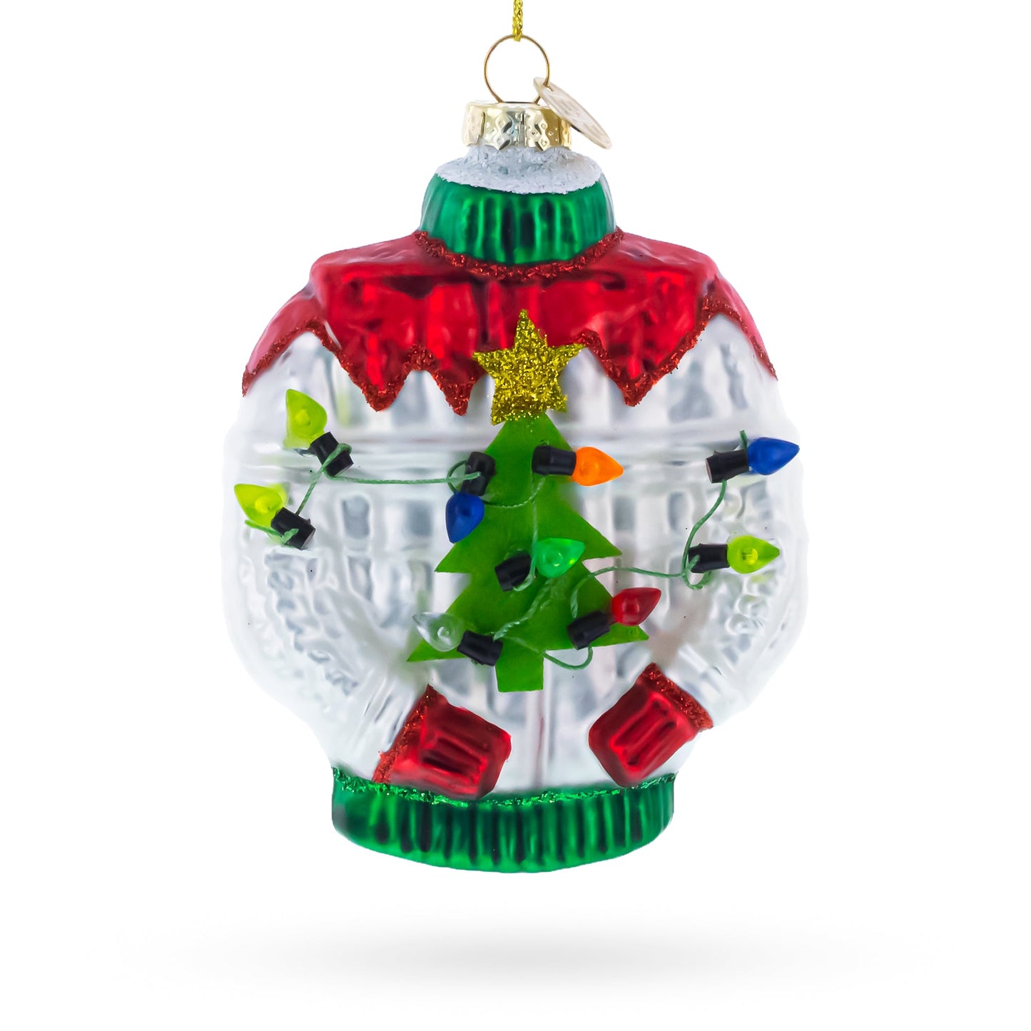 Ugly Christmas Sweater Glass Christmas Ornament
