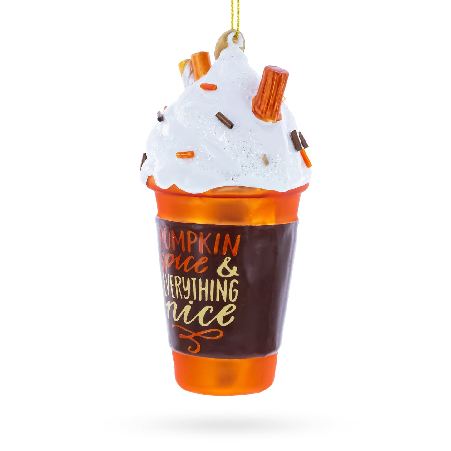 Pumpkin Spice Drink Glass Christmas Ornament