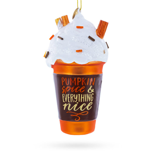 Pumpkin Spice Drink Glass Christmas Ornament
