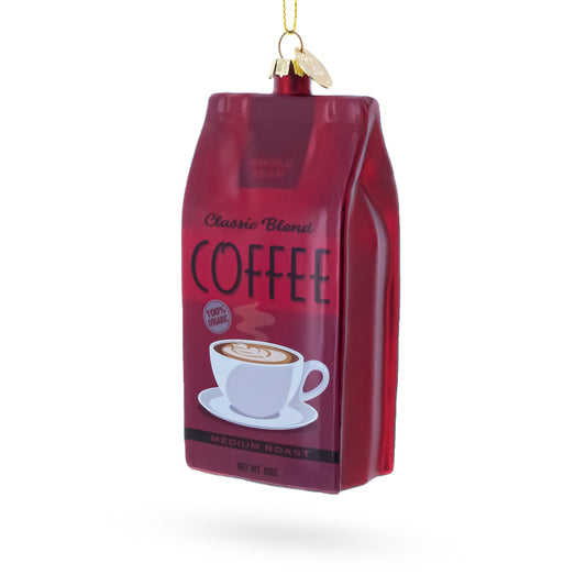 Coffee Bag Glass Christmas Ornament