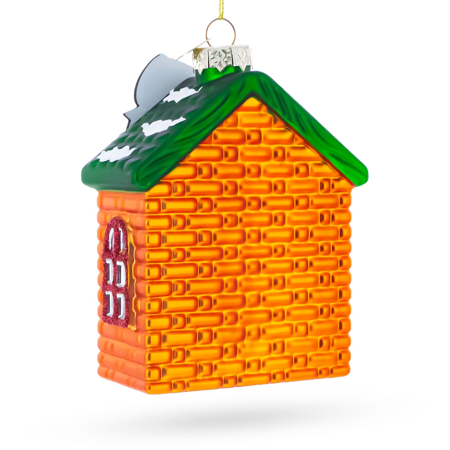 Italian Pizzeria with Santa Glass Christmas Ornament