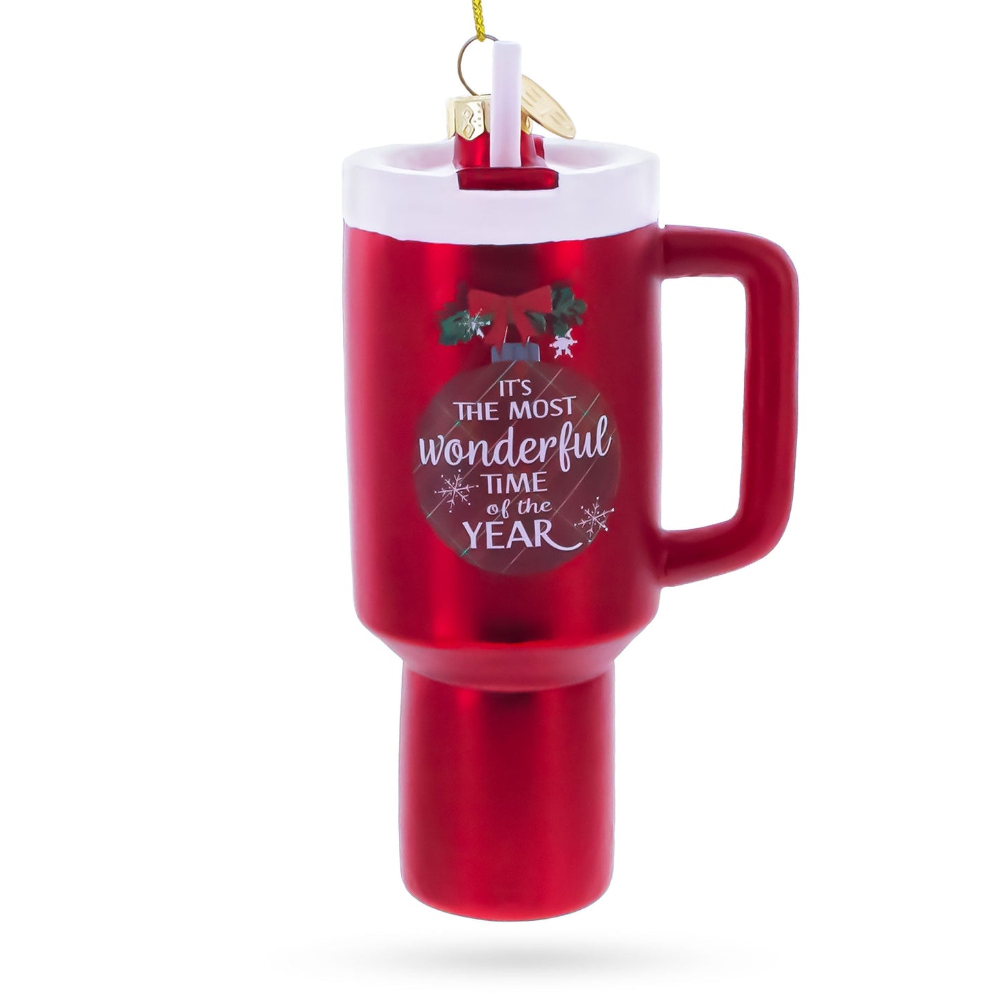 Holiday Coffee Mug Tumbler Glass Christmas Ornament