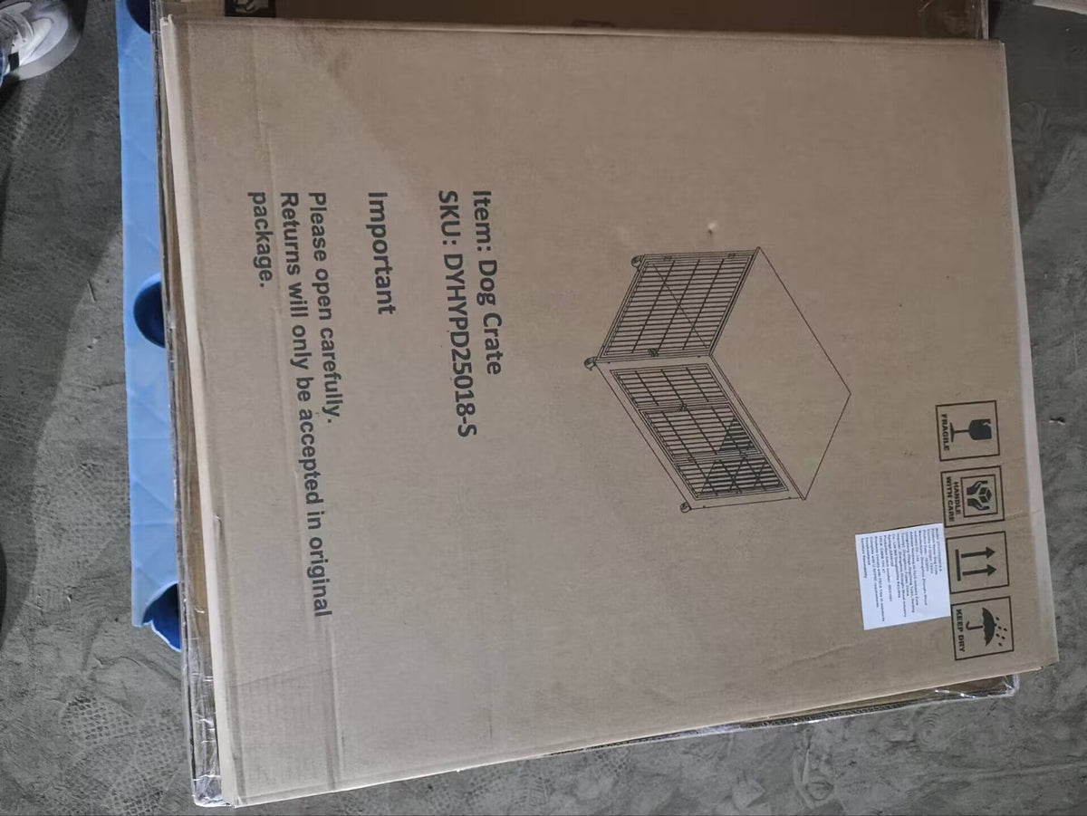 27.2" Dog Crate Furniture with Wheels for Small Dogs