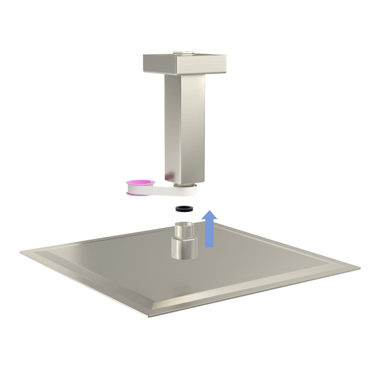 3" Ceiling Mounted Shower Arm with Flange in Brushed Nickel