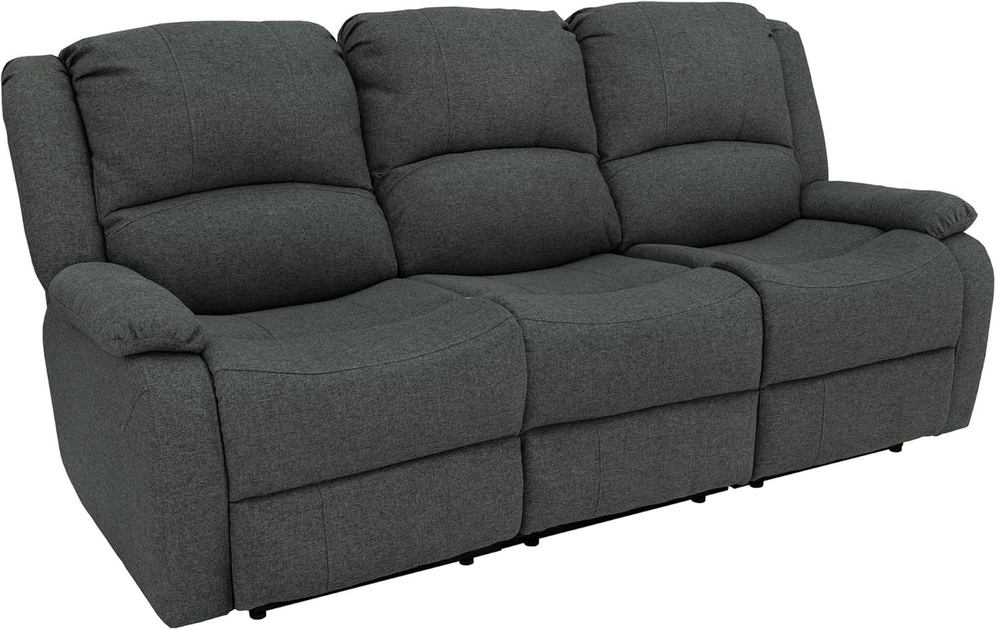 80-Inch RV Triple Recliner Sofa With Convertible Console