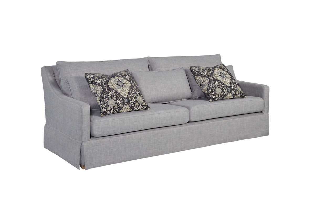 Sofa with Skirt and Reversible Cushions and 2 Pillows