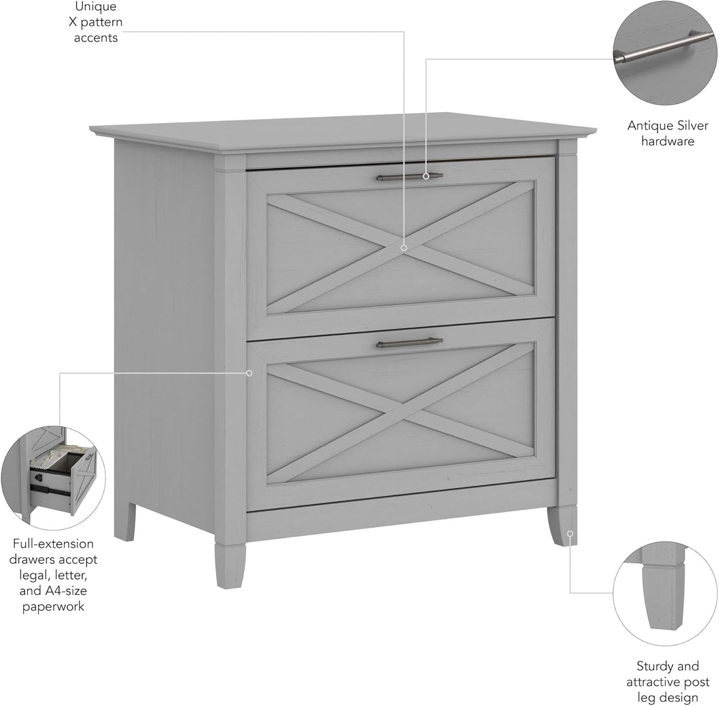 Key West 2 Drawer Lateral File Cabinet In Cape Cod Gray