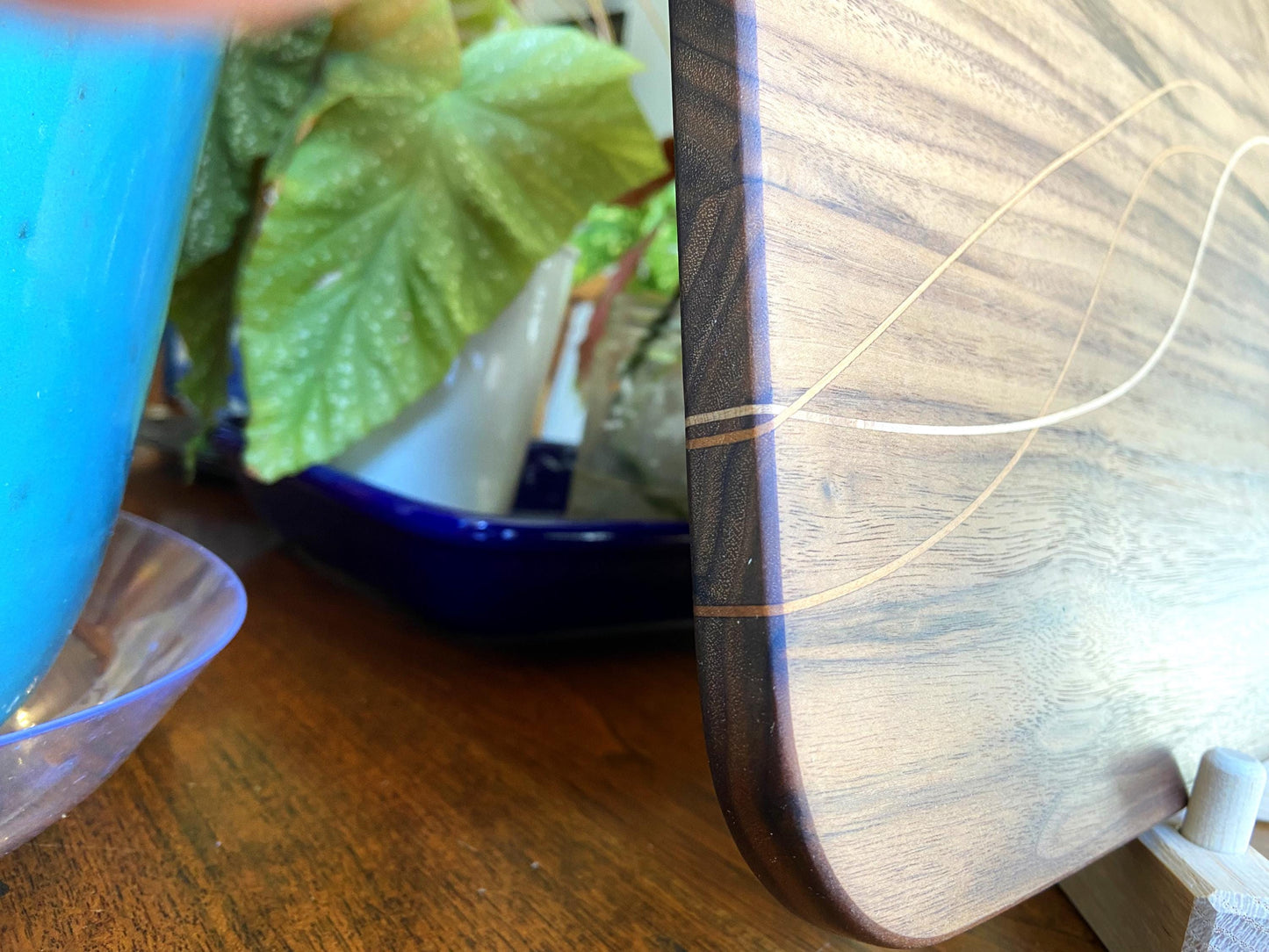 Walnut Charcuterie Board - Cherry & Maple Decorative Banding