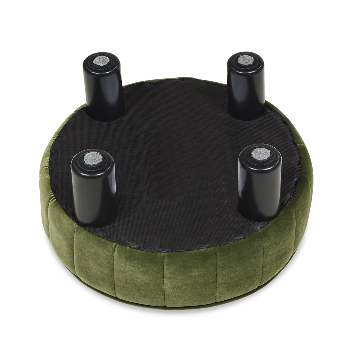 Riley 16" Round Footstool Ottoman, Olive