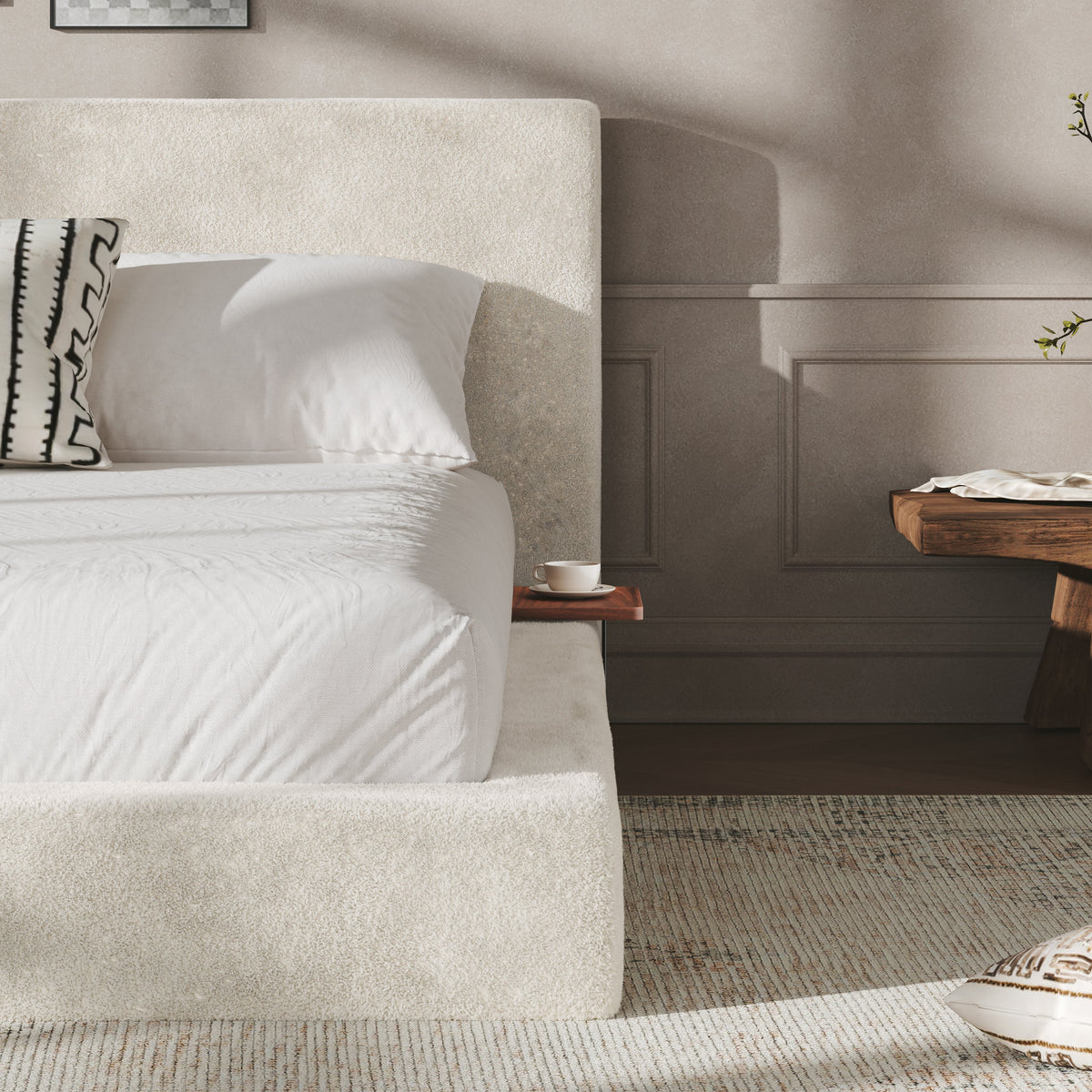 AirFrame Queen Bed Frame with Adjustable Sliding Side Table
